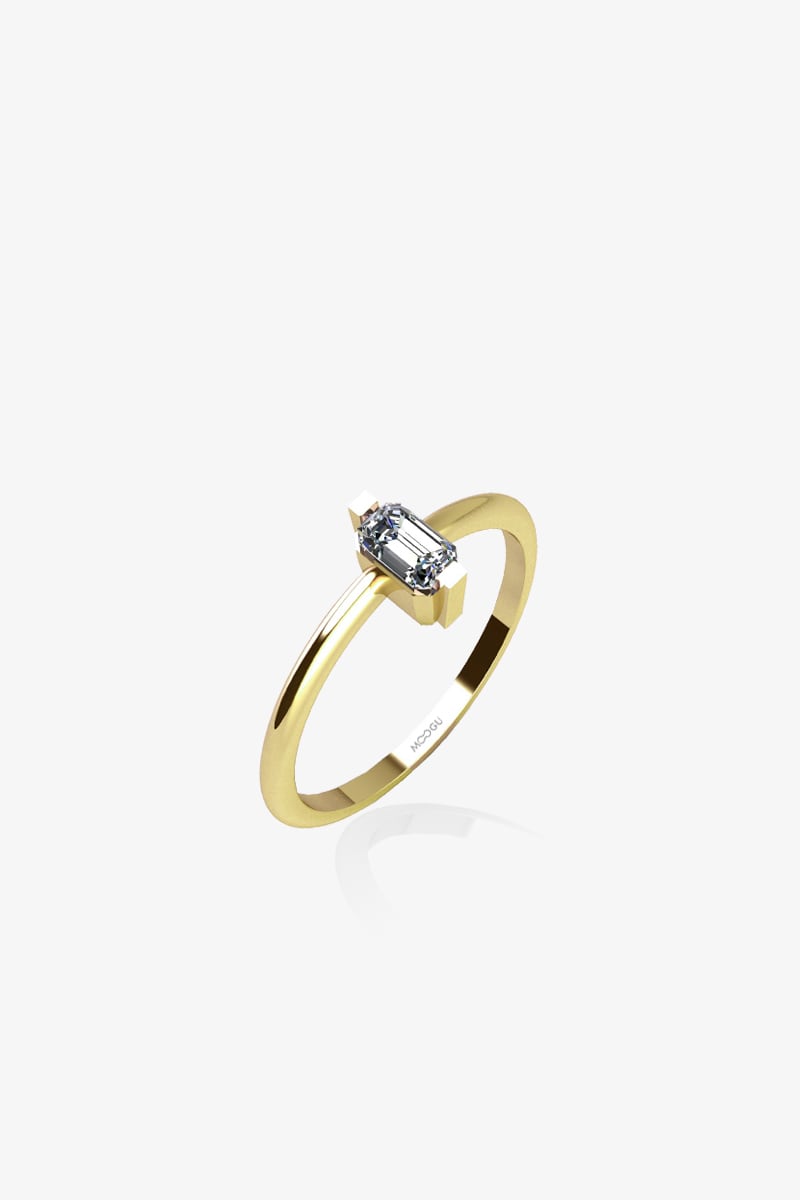 Emerald Cut Solitaire Engagement Ring