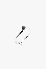 Green Solitaire Engagement Ring