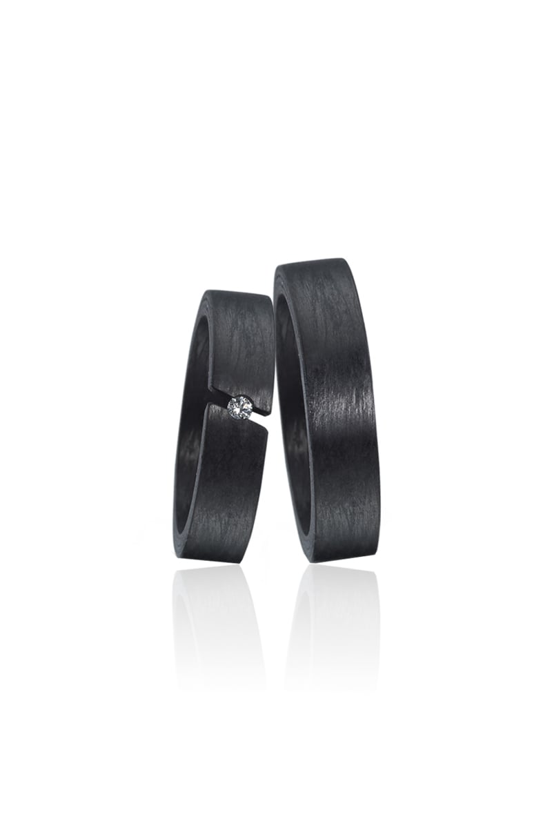 Black Carbon Wedding Bands