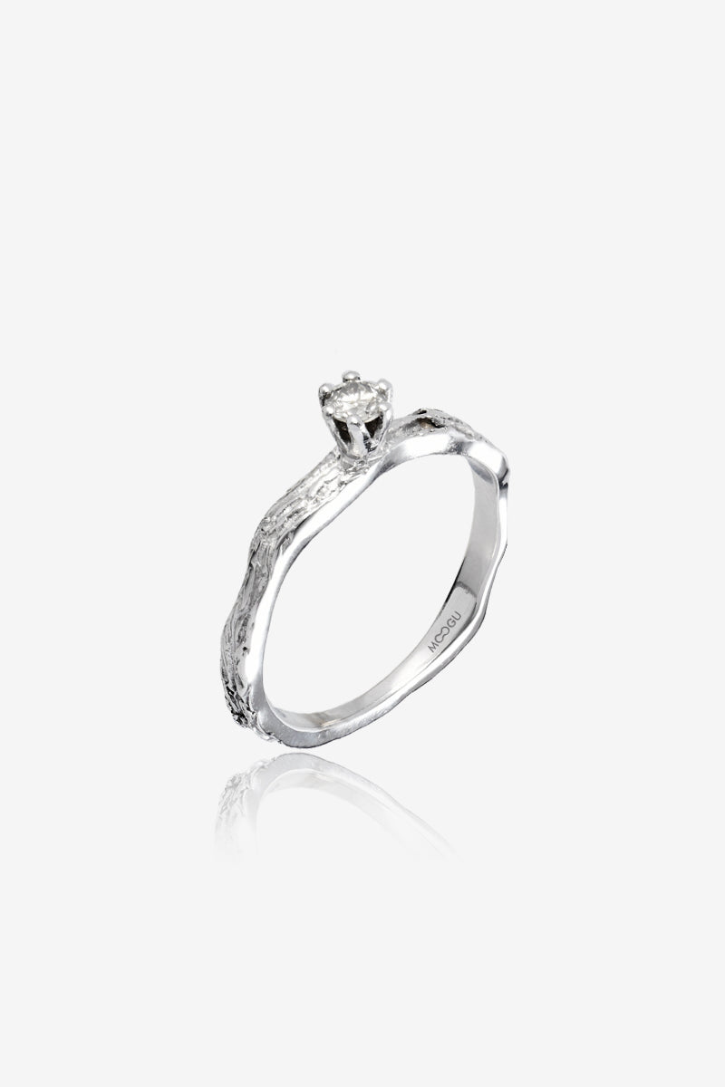 Solitaire Twig Lab Grown Engagement Ring